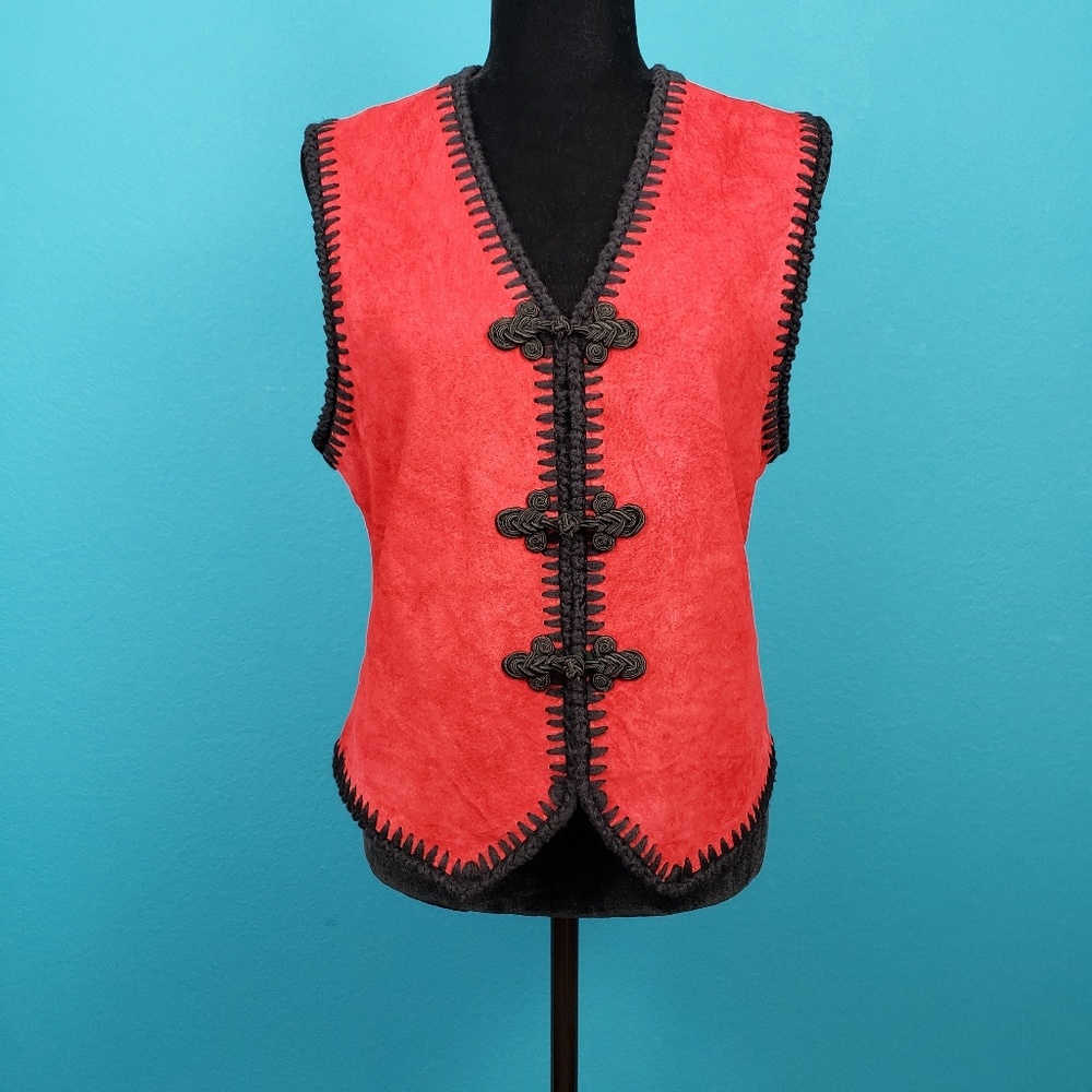🍒 ETOSHA Suede and Crochet Vest // (GENUINE LEATHER SUEDE)